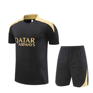 Tenues de football d'été imprimées, maillot d'entraînement à manches courtes, maillot 24/25 Paris, polyester/nylon respirant, séchage rapide, col rond - Product Image 2