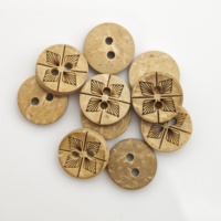 Chemise en lin neutre minimaliste à quatre boutons en noix de coco, fournitures artisanales, accessoires de décoration textile pour la maison