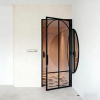 Basit Metal Çerçeveli Buzlu Temperli Cam Banyo İç Duş Kapısı Alüminyum Cam Kapı