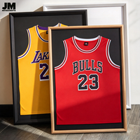 Cadre en bois MDF pour maillot de sport, boîte à ombre en acrylique, vitrine pour souvenirs sportifs, décoration murale, vente en gros, logo personnalisé