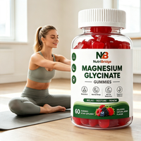 Achat en gros, faible MOQ, commande d'échantillon, gommes de glycinate de magnésium haute puissance pour les crampes aux jambes