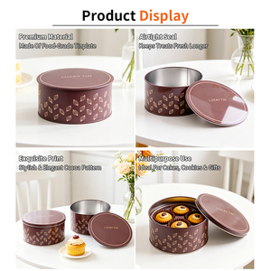 Custom Printing Tinplate Packaging Round Shape Metal Box <strong>Storage</strong> Container 6 Inch Empyty Can Mini <strong>Cake</strong> <strong>Tin</strong> for <strong>Cake</strong> - Product Image 3
