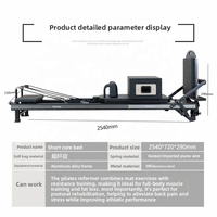 Cama de Pilates Plegable de Aleación de Aluminio Ajustable con Riel Completo y Resistencia de Muelles, Entrenador Multifunción para la Salud