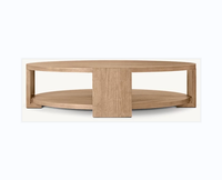 Nouveau Produit Meubles de Style Américain Salon Grandes Tables Basses Rondes de Luxe en Bois