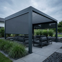 Pergola en aluminium pour le camping avec panneaux solaires, batterie 20000mAh pour alimentation électrique extérieure, gazebo électrique en aluminium pour l'extérieur 4x6