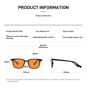 Lunettes de lecture à verres rouges, bloqueur de lumière bleue, lunettes orange, filtre anti-lumière bleue pour enfants, lunettes bloquant la lumière bleue OEM - Product Image 2
