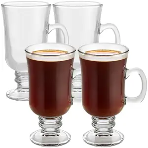 Custom Clear Glass Coffee Mug 250ml Glass Cup Coffee Mug Irish Coffee Glasses Mugs With Handle