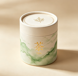 OEM Tea Paper Tube Canister with Lid Clear <b>Window</b> Eco-Friendly Gold <b>Foil</b> Printing - Product Image 4
