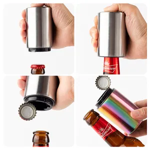 Wholesale Pop-the-Top Beer Bottle Opener Metal Automatic Magnetic Bottle Cap Openers