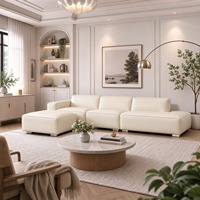 Canapé certifié CE, mobilier de luxe pour appartement, canapé modulaire confortable en cuir véritable avec structure en bois, imperméable
