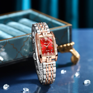 Reloj de Mujer Rectangular <span class=keywords><strong>Dawn</strong></span> New, Venta al por Mayor de Fábrica, Cuarzo, Calendario, Correa de Acrílico Sólido, Caja de Acero Inoxidable, Resistente al Agua 30M - Product Image 2
