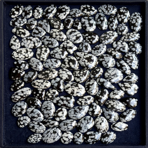 Natural Snowflake Obsidian Loose Gemstones Cabochon Round Beads for Jewelry Making Wholesale From Rajasthan made by MAHNAJ GEMS - Product Image 1