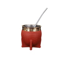 Tasse à Yerba Maté en Acier Inoxydable 180ml (6oz) avec Paille Bombilla, Gourde Mate à Double Paroi Isolée Sous Vide, Mug Mate Portable