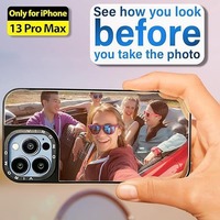 Nouveauté - Accessoires pour téléphone portable en TPU acrylique pour iPhone 15 14 13 12 11 Pro Max - Étui de téléphone avec miroir de maquillage