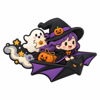 Aimant de réfrigérateur 3D personnalisé pour Halloween, design maison hantée, sorcière, chat noir, aimant de réfrigérateur pour décoration de la maison, souvenir de vacances