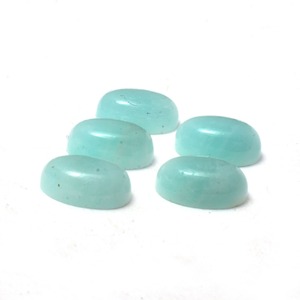 Piedras preciosas sueltas de amazonita natural al por mayor, cabujón ovalado de color aguamarina, Parte posterior plana, tamaños 3x5mm-20x30mm para la fabricación de joyas - Product Image 4