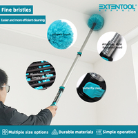 Kit de balais à poussière avec têtes en microfibre longues et bombées, ouvre-panneau de toit octogonal en fer, écologique, 4 sections, extensible 1,8 m pour plafonds hauts