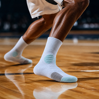 Chaussettes de basketball de qualité professionnelle avec protection contre les chocs, semelle rembourrée, chaussettes athlétiques mi-mollet