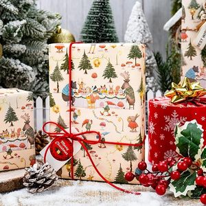 Christmas <b>Wrapping</b> <b>Paper</b> Cute cartoon <b>animal</b> <b>wrapping</b> <b>paper</b> for kid Double-sided polka dot <b>wrapping</b> <b>paper</b> - Product Image 1