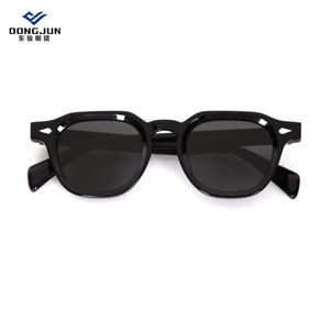 Gafas de sol redondas Vintage con remaches de concha de tortuga para mujer y hombre 2025 Retro amarillo azul Len pequeñas gafas de sol logotipo personalizado UV400 tonos - Product Image 5