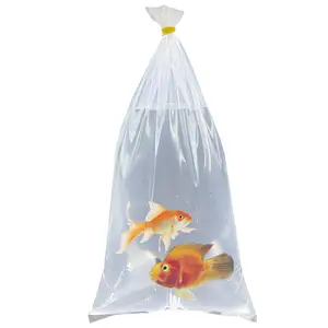 Fábrica al por mayor claro impermeable Extra espesor transporte peces de acuario a prueba de fugas bolsas de envío de polietileno para peces vivos