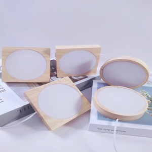 Bán Buôn Tùy Chỉnh Vòng Khuếch Tán LED Rắn Gỗ Ánh Sáng Ban Đêm USB Chuyển Đổi Rubberwood Khuếch Tán Hội Đồng Quản Trị Quà Tặng Giáng Sinh - Product Image 5