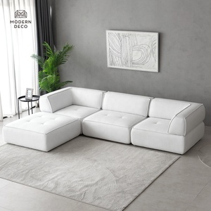 2024 nouvelles tendances italien blanc boucle canapé modulaire sectionnel HN131 canapé fabricant producteur sur mesure sur commande - Product Image 2