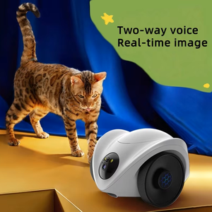 <span class=keywords><strong>Jouet</strong></span> Compagnon pour Animaux 4G avec Audio Bidirectionnel, Robot de Surveillance Automatique IA pour Animaux, Alimenté par Batterie, Laser en Plastique pour Teaser les Chats et les Chiens, Distributeur de Friandises - Product Image 1
