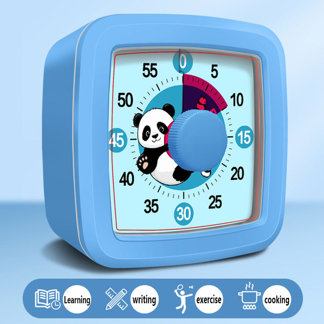 Children's Plastic Battery Operated Silent Sweep Quartz Movement Visual Rainbow Study Homework Timer Time Management