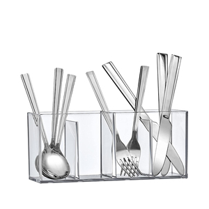 Organizzatore per il <span class=keywords><strong>trucco</strong></span> a 4 scomparti in acrilico personalizzato, supporto per pennelli per <span class=keywords><strong>trucco</strong></span> <span class=keywords><strong>trasparente</strong></span> per una soluzione perfetta per la conservazione della vanità del bagno - Product Image 3