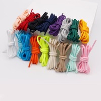 Lacets ronds en polyester de 4 mm de longueur personnalisée, couleur unie, pour sacs, chaussures, baskets et bottes – Style papa, mode et remplacement