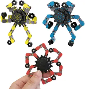 HUAYI DIY ג 'יירו רובוט לעיוותים אצבע פופ אצבע יד ספינר תחביבים ילדים קשת לקשקש אורגי צעצועים חושי