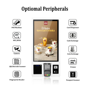 Nhanh chóng thực phẩm 23.8 inch tự Dịch vụ thiết bị đầu cuối POS <span class=keywords><strong>kiosk</strong></span> màn hình cảm ứng kỹ thuật số nhà hàng tự đặt hàng thanh toán <span class=keywords><strong>kiosk</strong></span> - Product Image 3