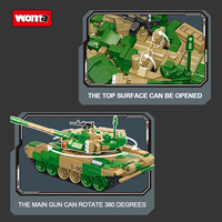 WOMA TOYS otros pasatiempos jouet Estudiante 1291PCS ladrillos militar batalla principal T90 modelo de tanque pequeños bloques de construcción