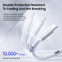 Kabel pengisi daya cepat, kabel Android mikro USB Tipe C Tipe C ke Tipe c, kabel pengisi daya Cepat 3 kaki 6 kaki 20W 60W PD