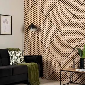 Paneles Acústicos de Pared de Fibra de Poliéster 100% MDF, Diseño 3D Acanalado, Absorbentes de Sonido, 23.6x23.6 Pulgadas, Panel Cuadrado Insonorizante Moderno para Habitaciones, APK005 - Product Image 3