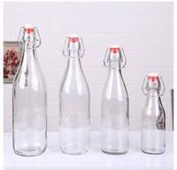 Bouteille en verre pour bière, bouteille de boisson en verre, bouteille à bouchon basculant, étanche, réutilisable, contenant pour boissons, 250 ml, 500 ml