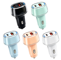 Harga Pabrik Charger Mobil Dual USB A+C Port PD QC3.0 Pengisian Cepat Charger Mobil USB Type C untuk Ponsel