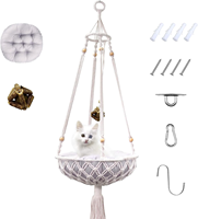 Boho tissé à la main chat balançoire hamac accrocher sur mur lit Pet Cage hamacs pour dormir et grimper