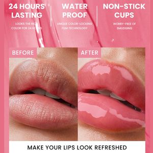 Huile à lèvres hydratante avec grand applicateur, baume à lèvres maquillage, marque privée, saveur fruitée végétalienne, avec porte-clés - Product Image 5