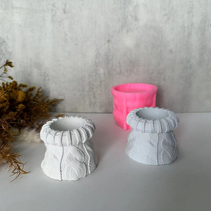 Early Riser Petit <span class=keywords><strong>Laine</strong></span> Tricoté Chapeaux Gypse Pots De Fleurs Chandelier Silicone Moule DIY Boîtes De Rangement Bougies Bocaux Moulures - Product Image 5