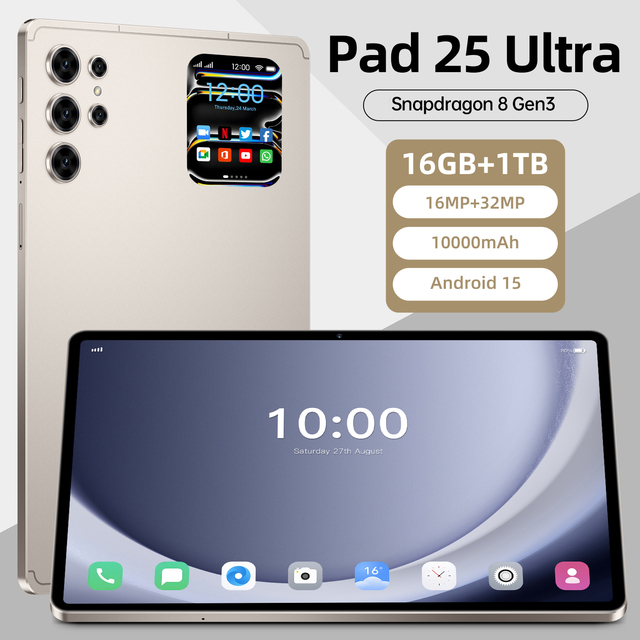 Best Pad 25 Ultra Smart Tablet 2026 5G 16GB 1TB 32MP 10 Core Android 15 Wholesale