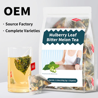 Thé en vrac de feuilles de mûrier et de melon amer de qualité supérieure, 30 sachets individuels, emballage OEM