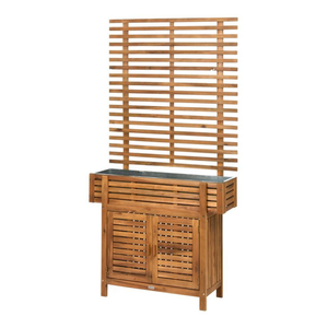 Support de plante en bois d'acacia du Vietnam, durable, H175 x D30.8 x L90cm, résistant aux taches d'huile, pour fleurs/plantes vertes, 1 pour intérieur/extérieur - Product Image 1