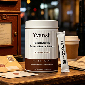กาแฟสำเร็จรูปคีโตสูตรดั้งเดิม สมุนไพรบำรุงฟื้นฟูพลังงานตามธรรมชาติ สำหรับออกกำลังกายตอนเช้า ดื่มได้ทุกวัน 10 กรัม*10 - Product Image 5