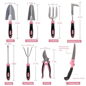 31Pcs Mọng Nước Công Cụ Làm Vườn Kit Nhiệm Vụ Nặng Nề Thép Không Gỉ Làm Vườn Quà Tặng Màu Hồng Công Cụ Làm Vườn <span class=keywords><strong>Set</strong></span> Cho Phụ Nữ - Product Image 2
