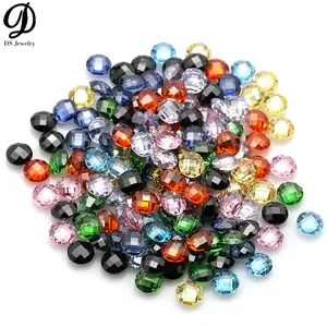 China factory round double turtle face color gemstones for jewelry making cubic zirconia