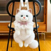 Nouveau sac à dos en peluche simulation chaton, sac à dos mignon de dessin animé de chat célébrité d'Internet
