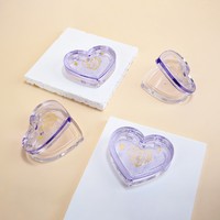 Personnalisé bling nouveau coeur forme amour cosmétique vide ombre à paupières étui violet crème blush conteneur