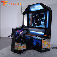 Machine de jeu de tir à pistolet avec écran 55 pouces, capteur de mouvement et commande par pédale, pour usage commercial, borne d'arcade à monnayeur